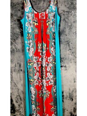 Colorful Floral Sleeveless Maxi Dress Bohemian Style With Vibrant Pattern & Flow